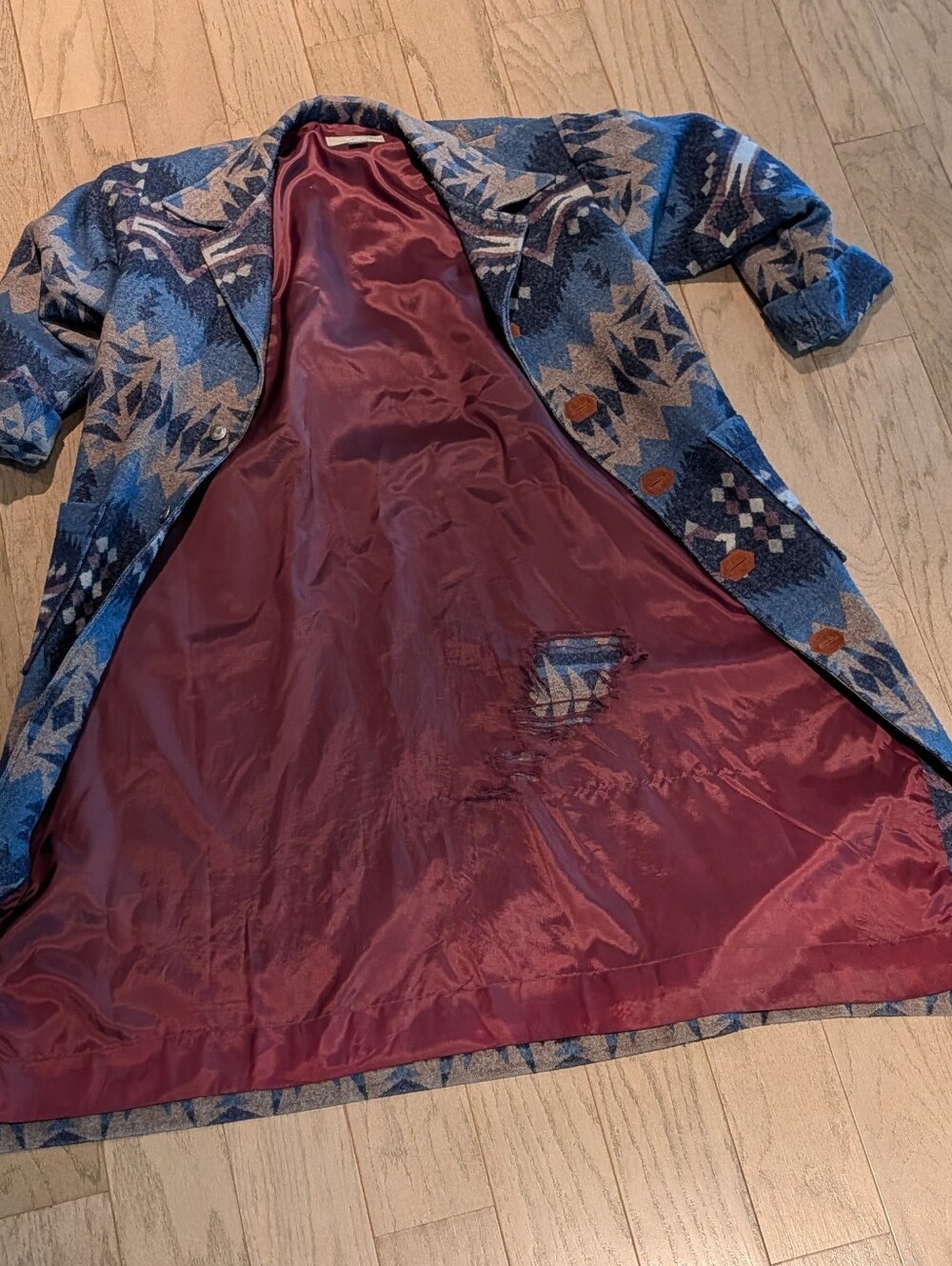 vintage TASHA POLIZZI blanket coat western M - Picture 12 of 13